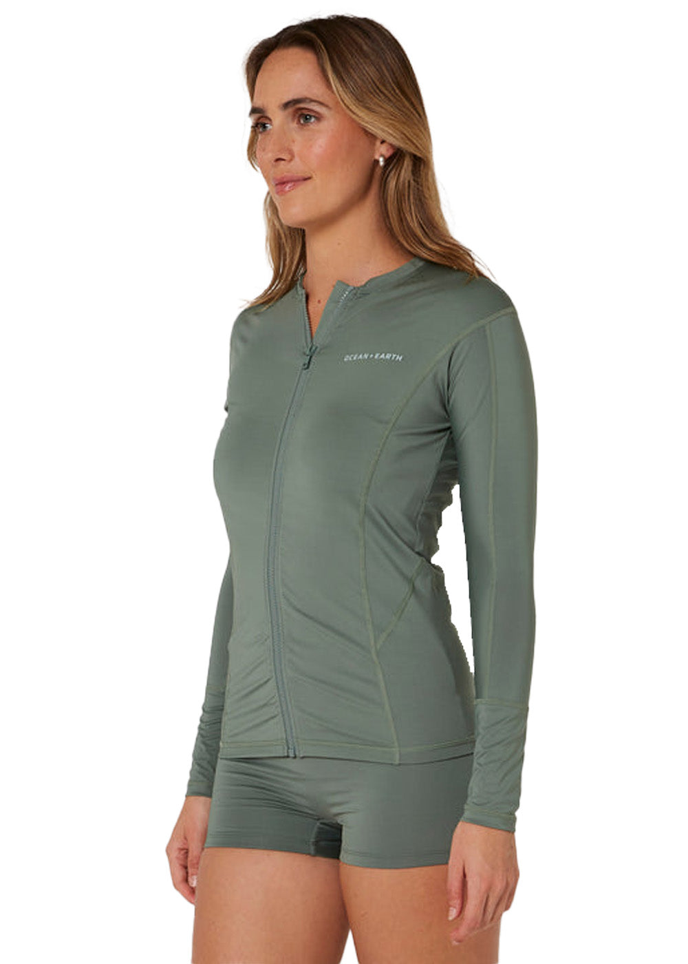 Ocean &amp; Earth Womens Oceana Zipper LS Lycra Rashie