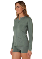 Ocean & Earth Womens Oceana Zipper LS Lycra Rashie