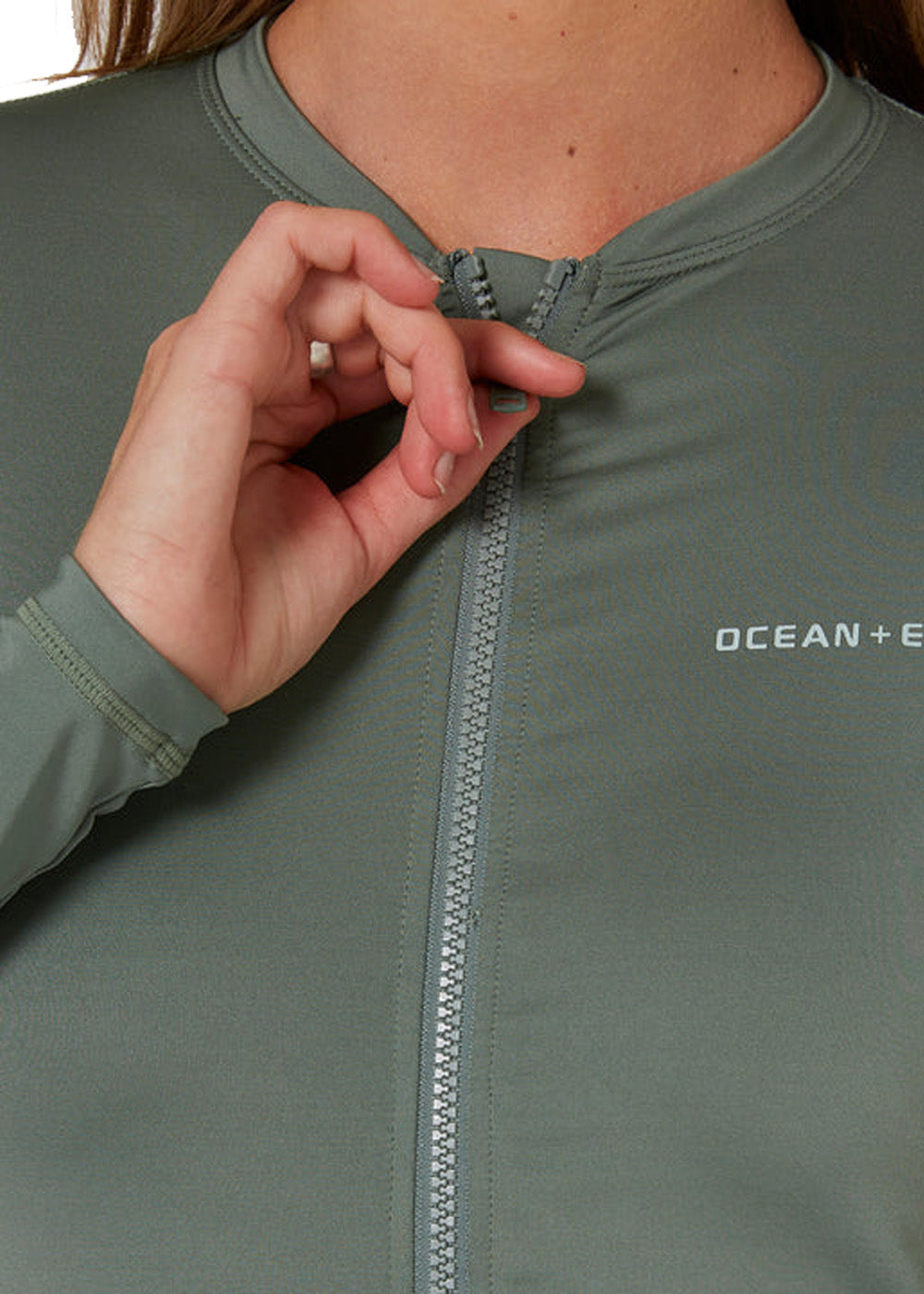 Ocean &amp; Earth Womens Oceana Zipper LS Lycra Rashie