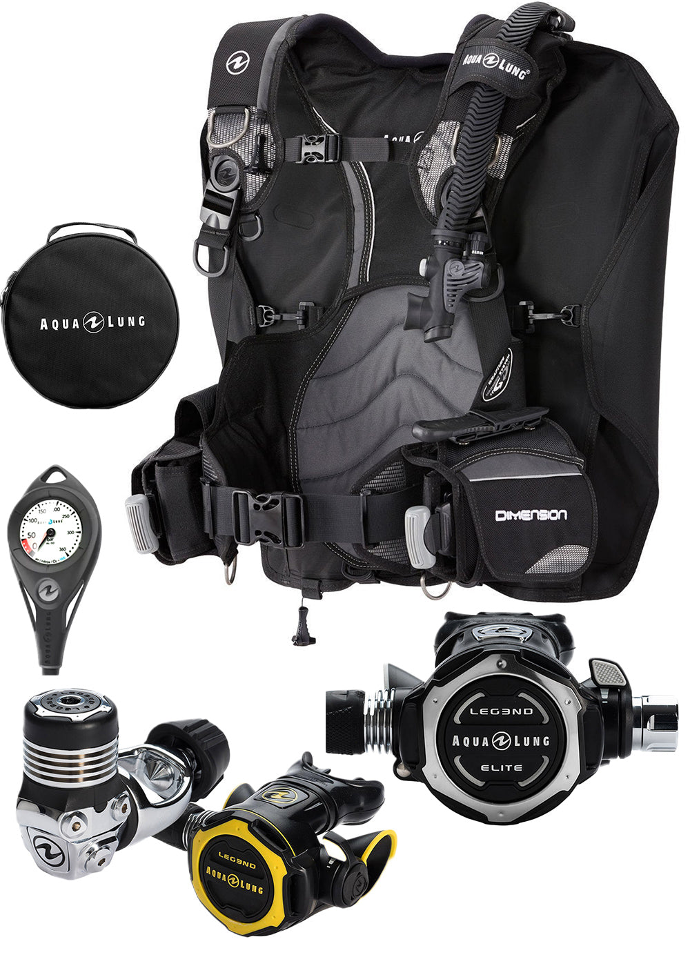 Aqua Lung Dimension & Legend Elite Scuba Diving Pack - Yoke