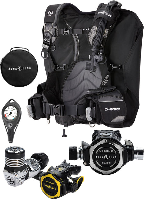 Aqua Lung Dimension & Legend Elite Scuba Diving Pack - Yoke