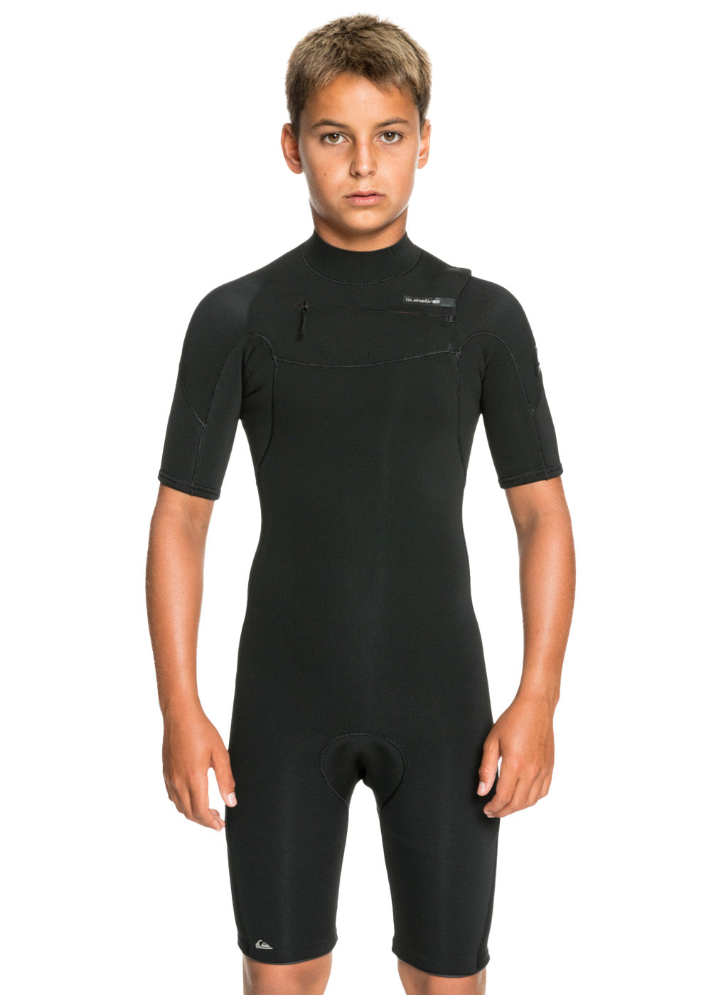 Quiksilver Boys 2/2mm Sessions Short Sleeve Chest Zip Spring Suit