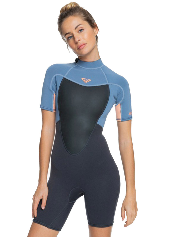 Roxy Womens 2/2mm Prologue Women Back Zip Short SLeeve Spring Suit