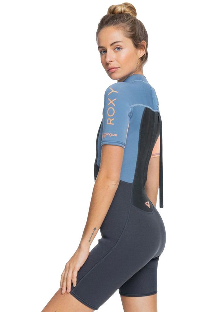Roxy Womens 2/2mm Prologue Women Back Zip Short SLeeve Spring Suit