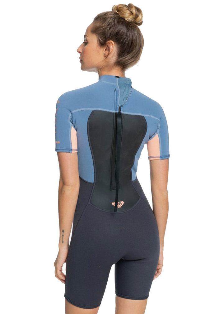 Roxy Womens 2/2mm Prologue Women Back Zip Short SLeeve Spring Suit