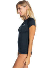 Roxy Womens Essentials Cap Sleeve Front Zip Rash Guard