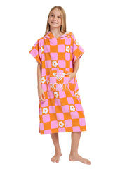 Roxy Girls Stay Magical Check Floral Hooded Towel