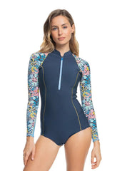 Roxy Womens 1mm Marine Bloom Q-Lock Cheeky Cut Spring Suit