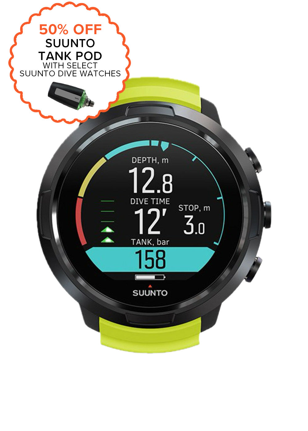 Suunto D5 Black / Lime with USB Cable Black/Yellow