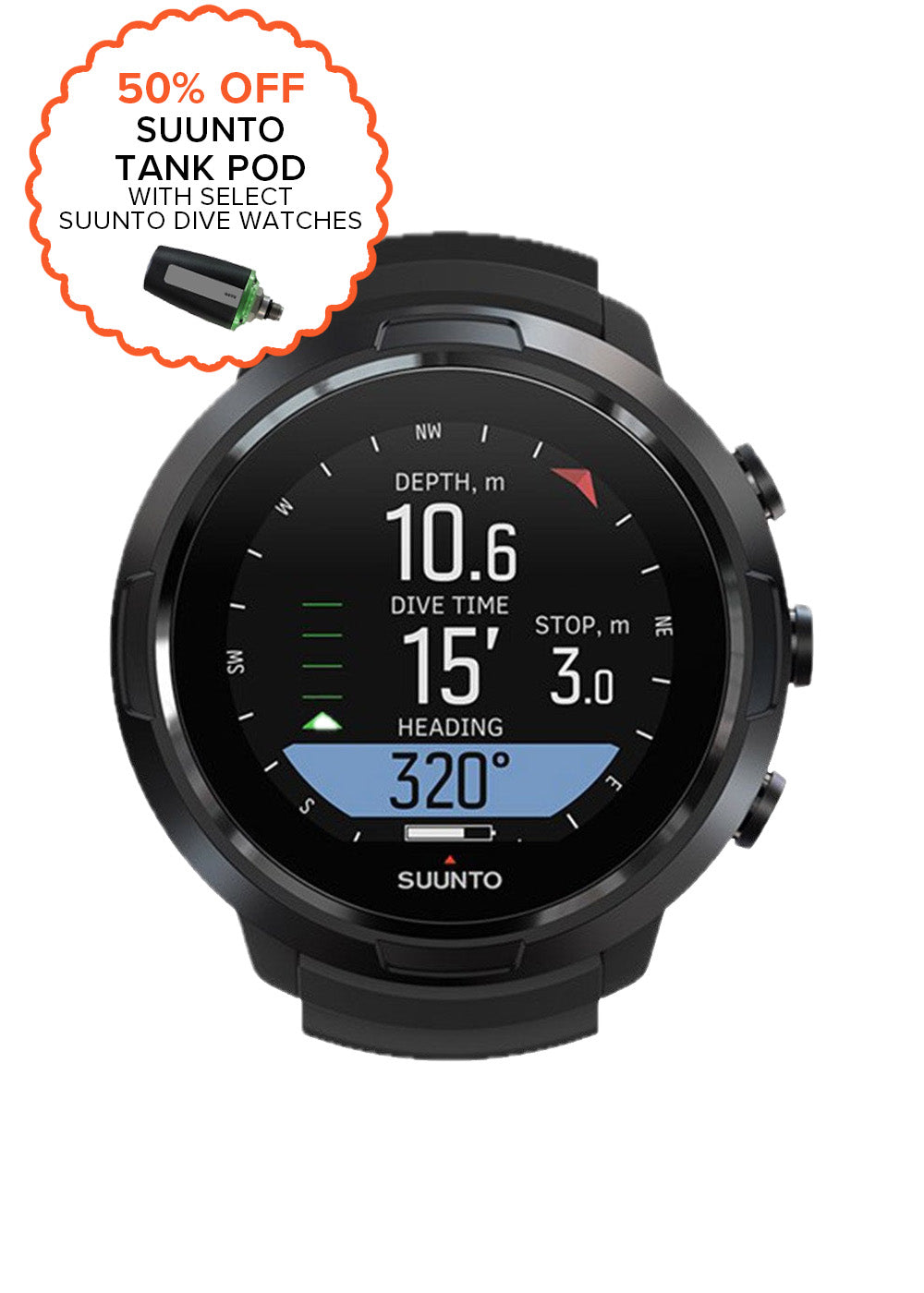 Suunto D5 All Black with USB Cable Black