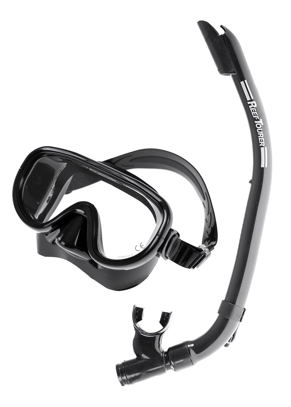 Tusa Reef Tourer Adult Mask and Snorkel Set Black