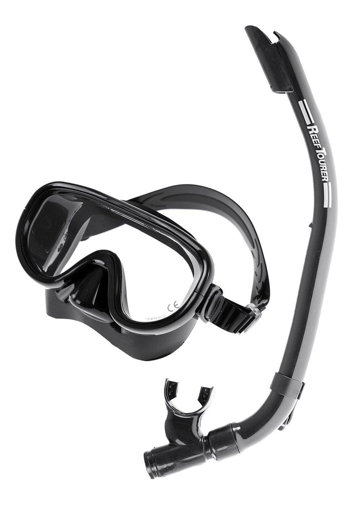 Tusa Reef Tourer Adult Mask and Snorkel Set Black