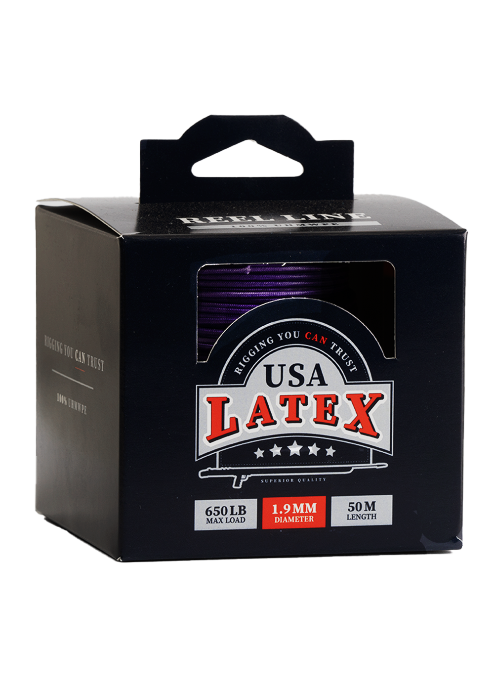 USA Latex 1.9mm Reel Line - 50m - Purple