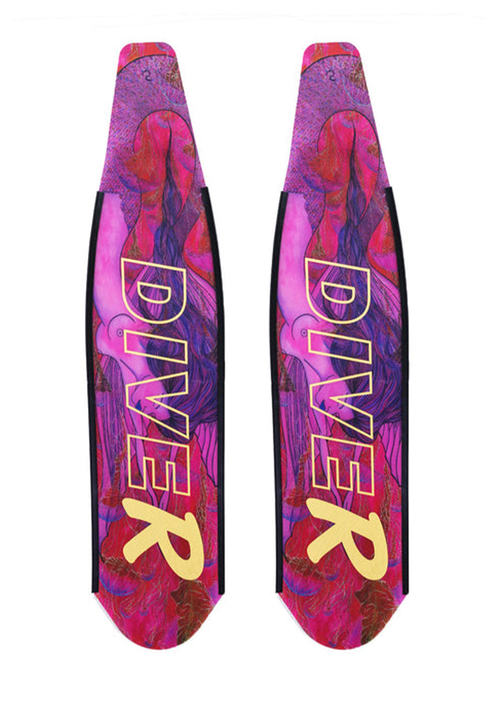 DiveR Spearfishing Blades Carbon Pink Mermaid