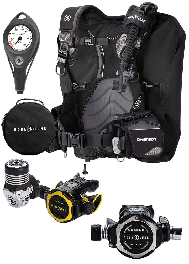 Aqua Lung Dimension &amp; Legend Elite Scuba Diving Pack - Din