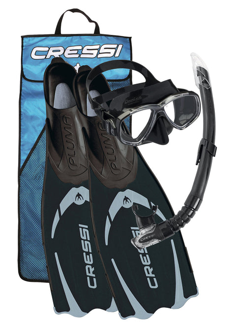 Cressi Black/Silver Pluma Snorkelling set