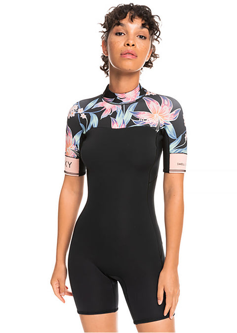 Roxy Womens 2.0mm Swell Series Short Sleeve Back Zip Spring Suit