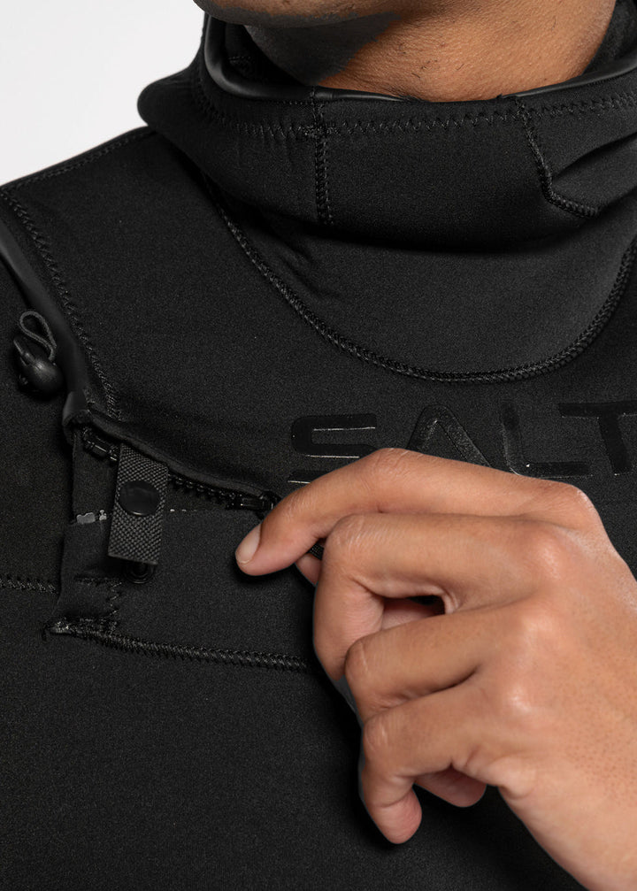 SALT Element Mens Chest Zip Hooded Steamer - 4/3mm